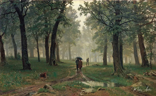 Pluie dans la forêt de chênes - Ivan Shishkin - Reproductions de tableaux et peintures haut de gamme