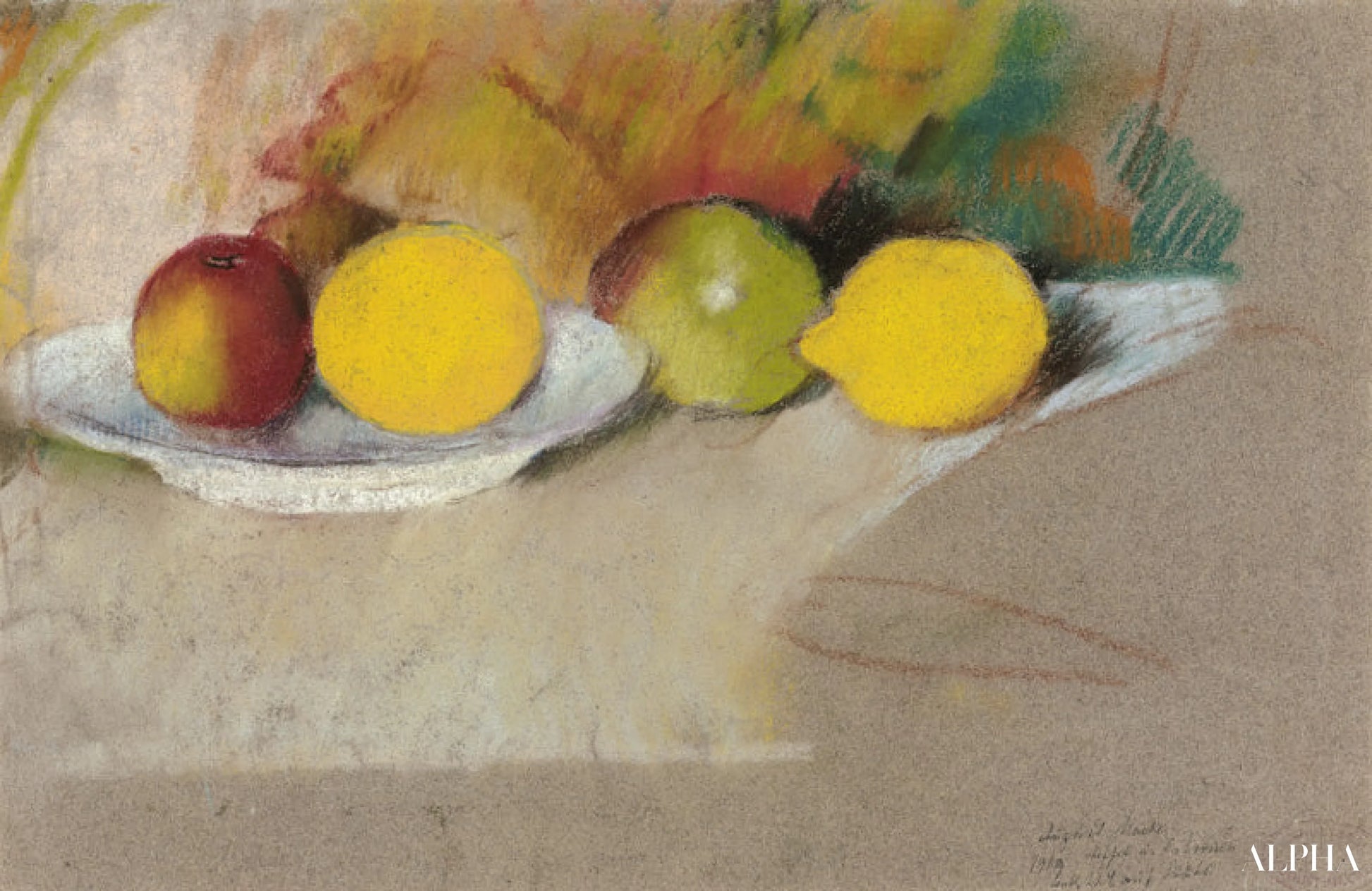सेब और नींबू - August Macke - उच्च गुणवत्ता वाली चित्रकला और पेंटिंग की प्रतियां