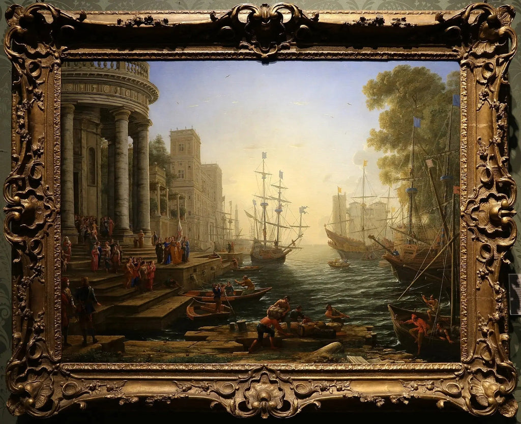 Port avec l'embarquement de Sainte Ursule - Claude Lorrain image 2 reproduction d’œuvre d’art à l’huile