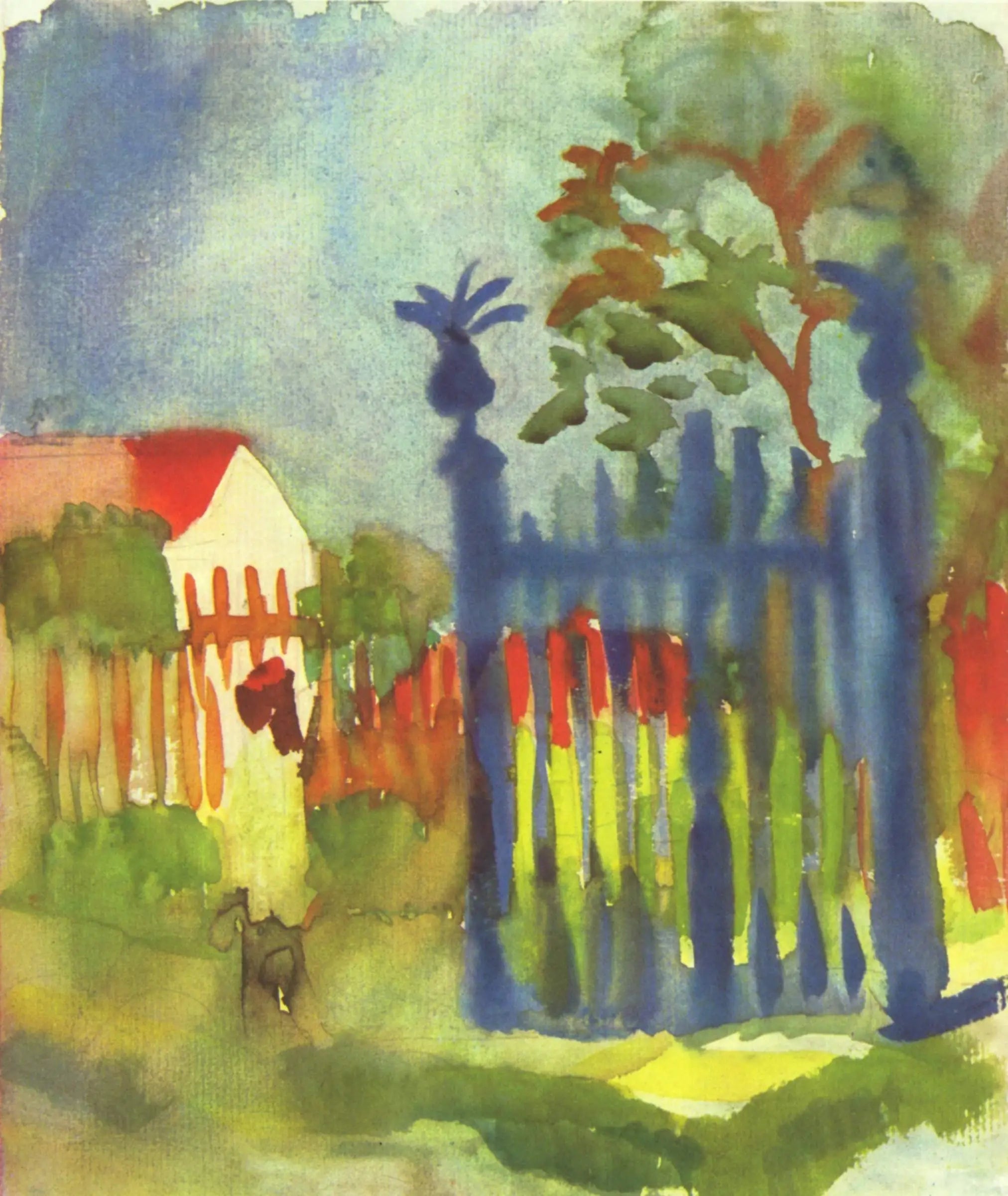 Portail du jardin - August Macke image 1 reproduction artisanale de tableau
