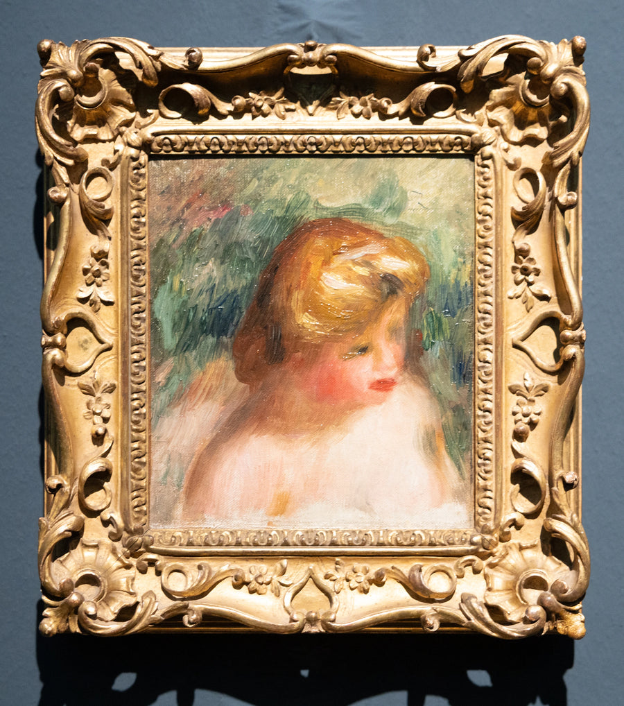 Portrait en buste d’une jeune femme de Renoir, 1900, Museum Langmatt, photographié au musée – reproduction peinture à l’huile sur toile
