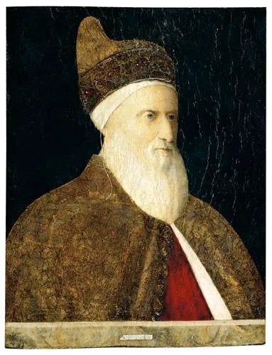 आगस्टिनो बारबाग़ीगो का पोर्ट्रेट (लगभग 1420-1501) - जेंटिले बेलिनी