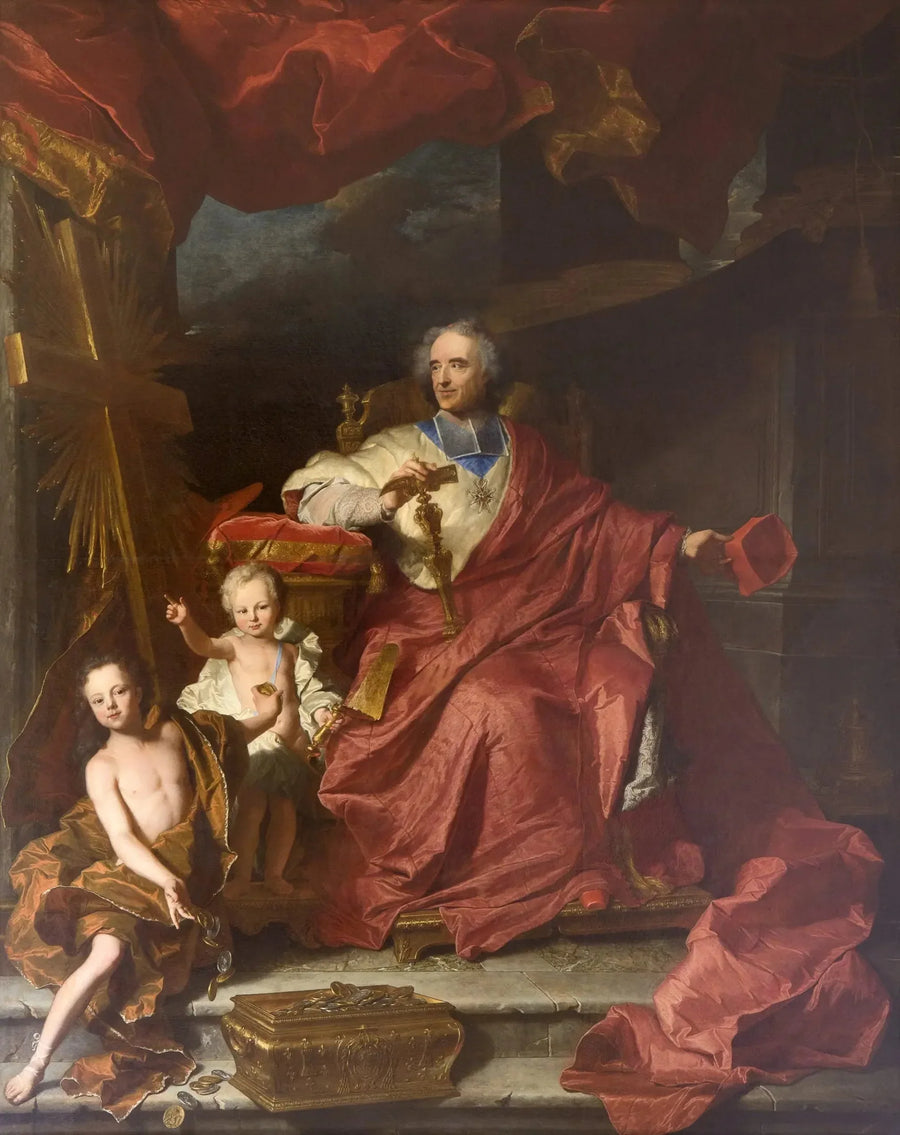 Emmanuel Théodose de la Tour d'Auvergne, कार्डिनल de Bouillon का पोर्ट्रेट - Hyacinthe Rigaud