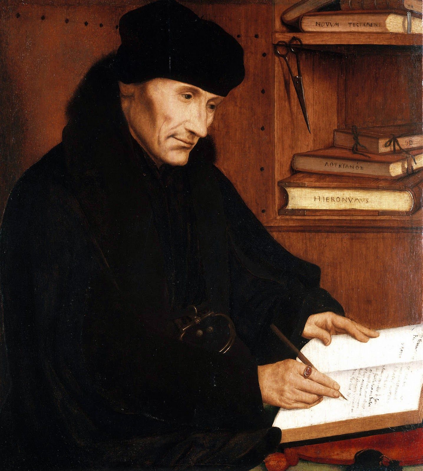Portrait d'Érasme de Rotterdam (1466–1536) - Quentin Metsys image 1 reproduction d’œuvre d’art à l’huile