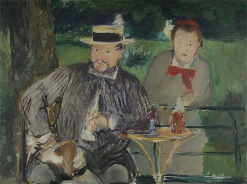 अर्नेस्ट होशेड और उनकी बेटी मार्थे का चित्र - Édouard Manet