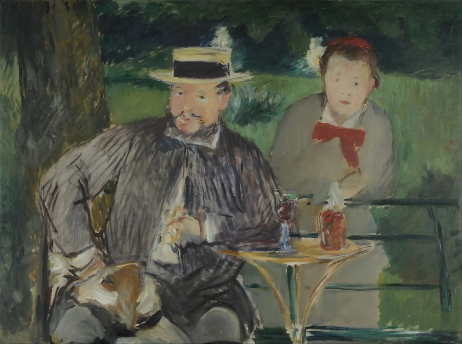 अर्नेस्ट होशेड और उनकी बेटी मार्थे का चित्र - Édouard Manet