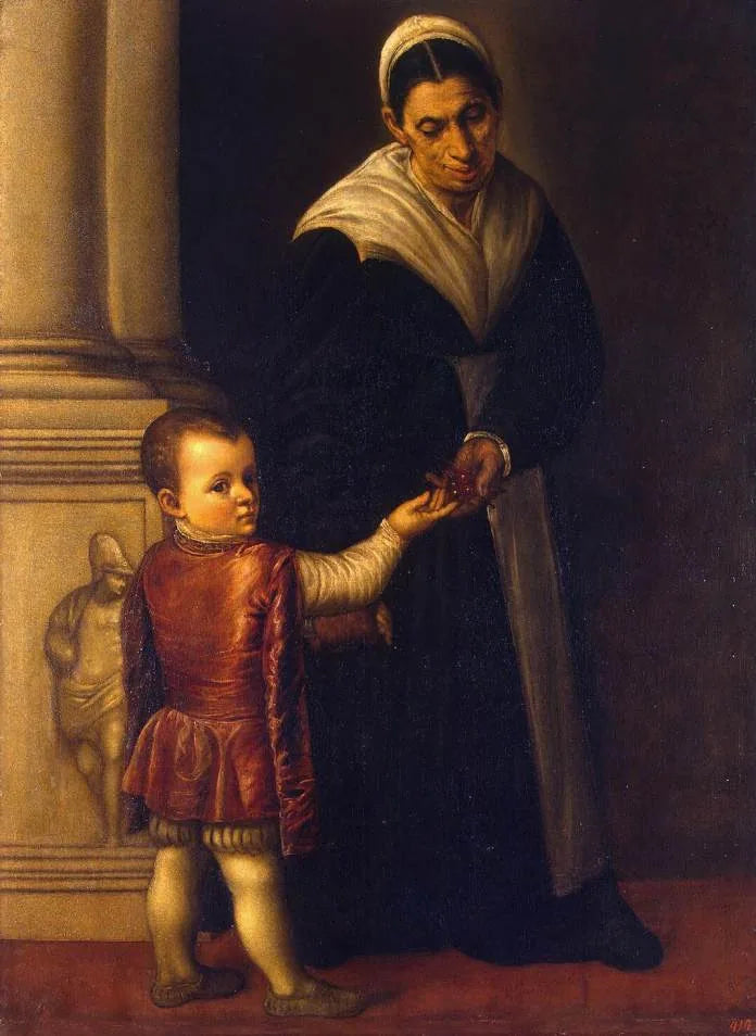 एक लड़के का पोर्ट्रेट उसकी नर्स के साथ - अलेसांद्रो बोनविचिनो