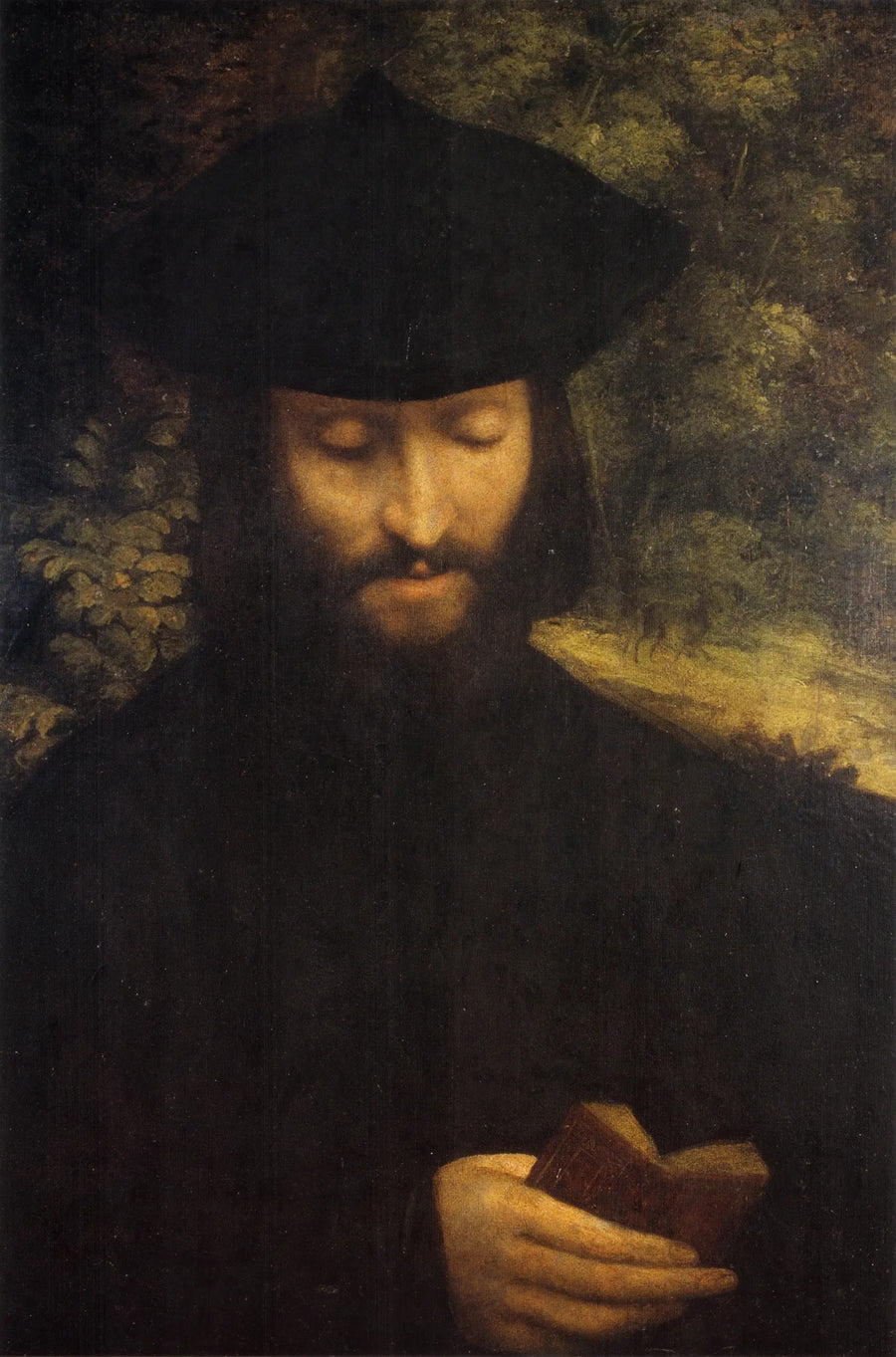 एक आदमी का पोर्ट्रेट जिसमें एक किताब है - Antonio da Correggio
