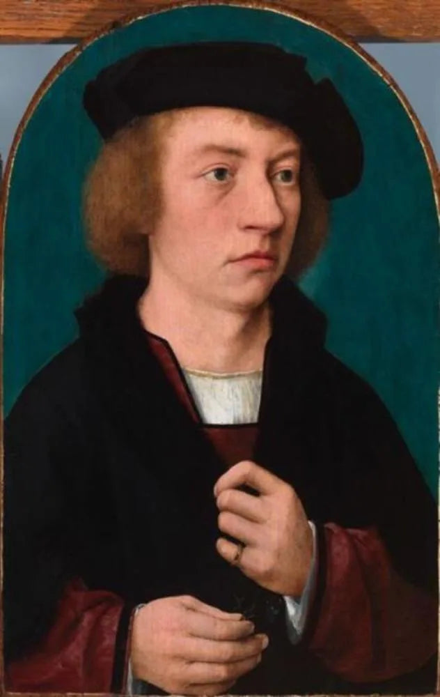 Portrait d'un jeune homme au chapeau noir - Joos van Cleve image 1 copie de tableau peinte à la main