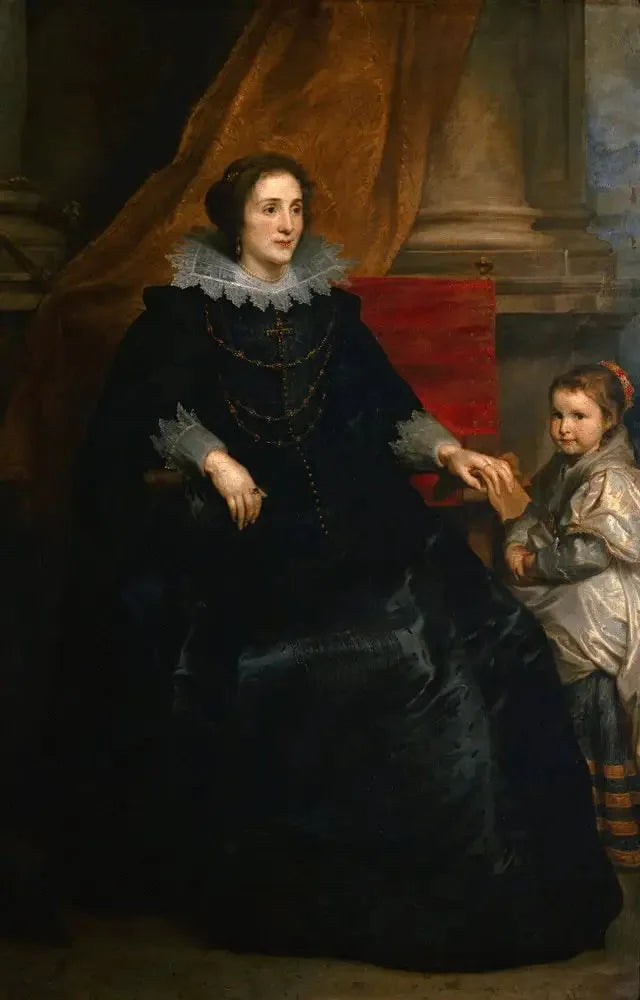 एक गुणवत्ता वाली महिला का पोर्ट्रेट और उसकी बेटी - Antoine van Dyck