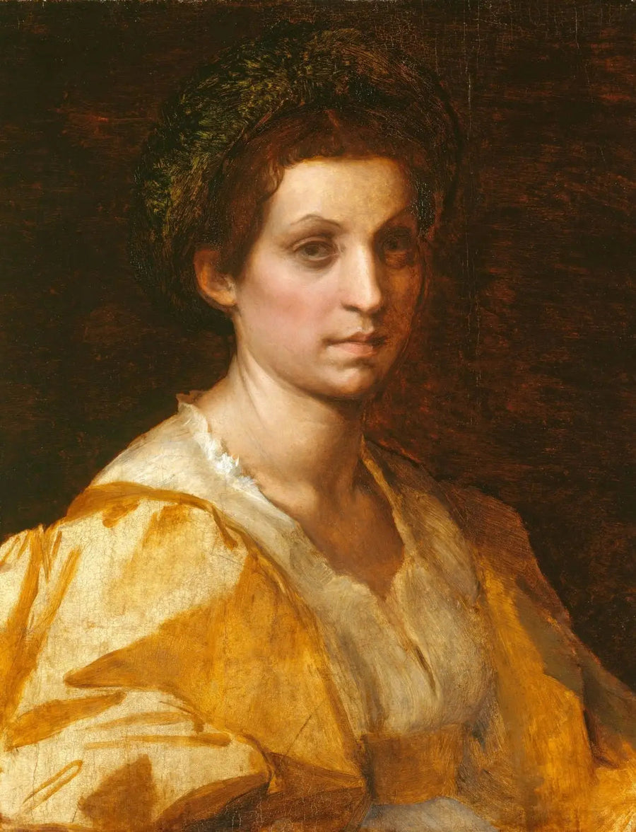पीले रंग में एक महिला का पोर्ट्रेट - एंड्रिया डेल सार्टो