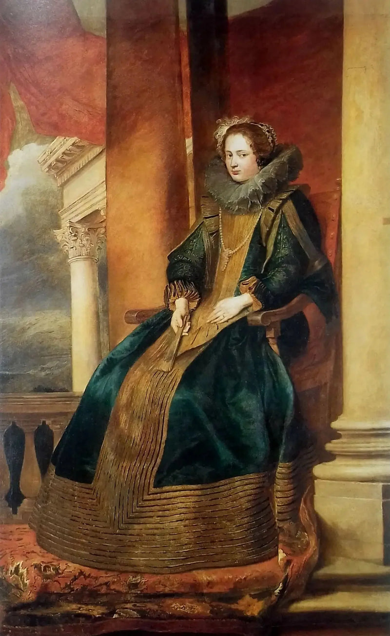 जेनोइस महिला का पोर्ट्रेट बैठी - Antoine van Dyck