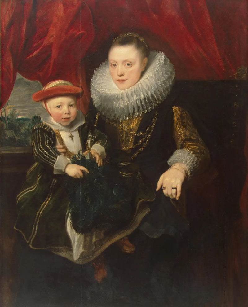 एक युवा महिला और बच्चे का पोर्ट्रेट - Antoine van Dyck