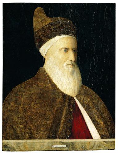 आगस्टिनो बारबाग़ीगो का पोर्ट्रेट (लगभग 1420-1501) - जेंटिले बेलिनी