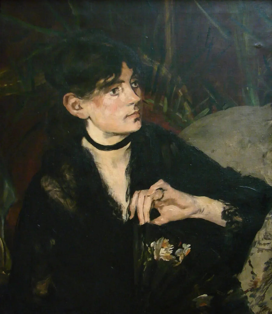 बर्थ मोरिसोट का पोट्रेट पंखे के साथ - Édouard Manet