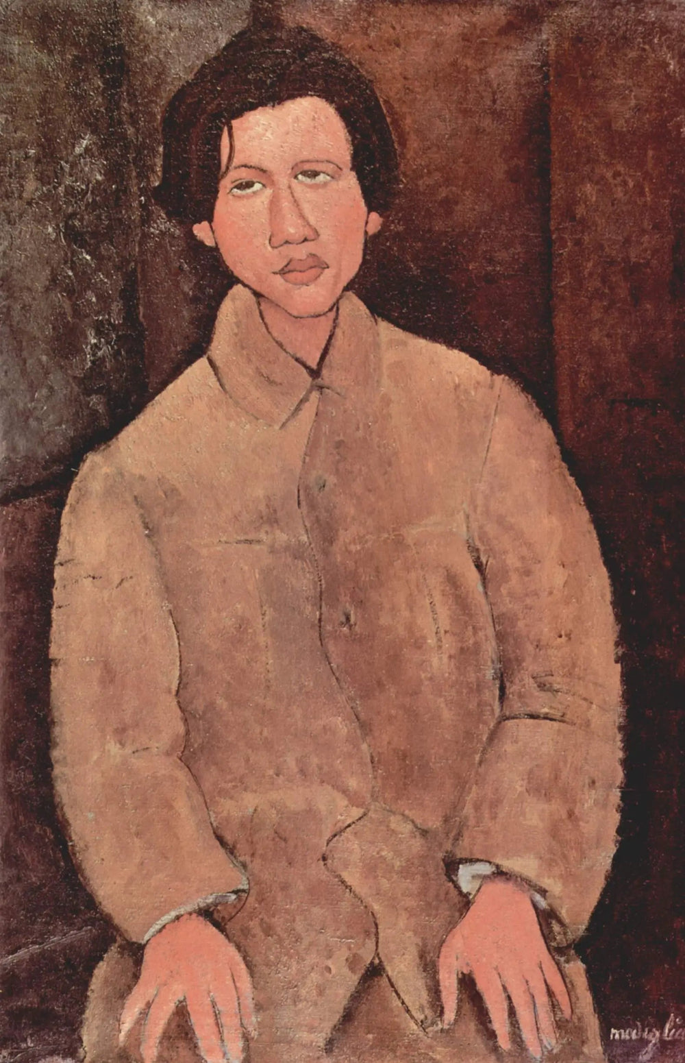 Portrait de Chaïm Soutine - Amedeo Modigliani image 1 tableau peint à l’huile sur toile