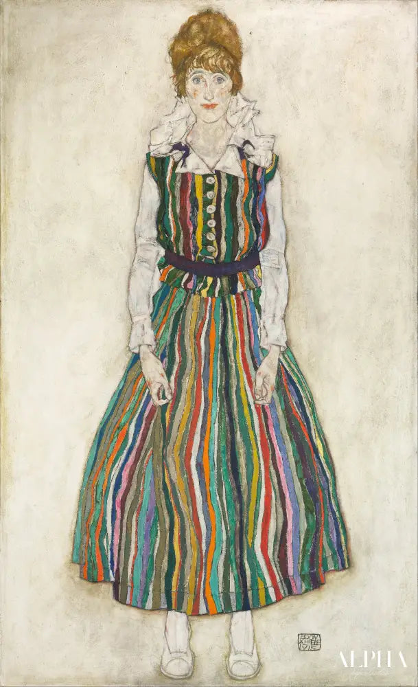 Portrait de Edith Schiele, femme de l'artiste - Egon Schiele - Reproductions de tableaux et peintures haut de gamme