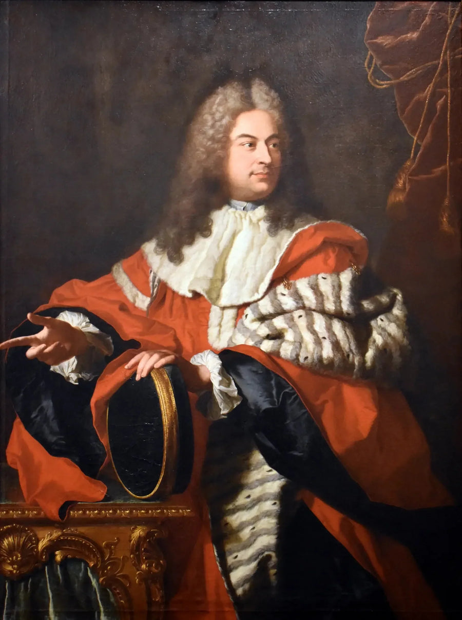 गैसपार्द दे गुइडान (1688-1767) का पोर्ट्रेट, राष्ट्रपति की टोपी पहने हुए। - हायसिंथ रिगोड