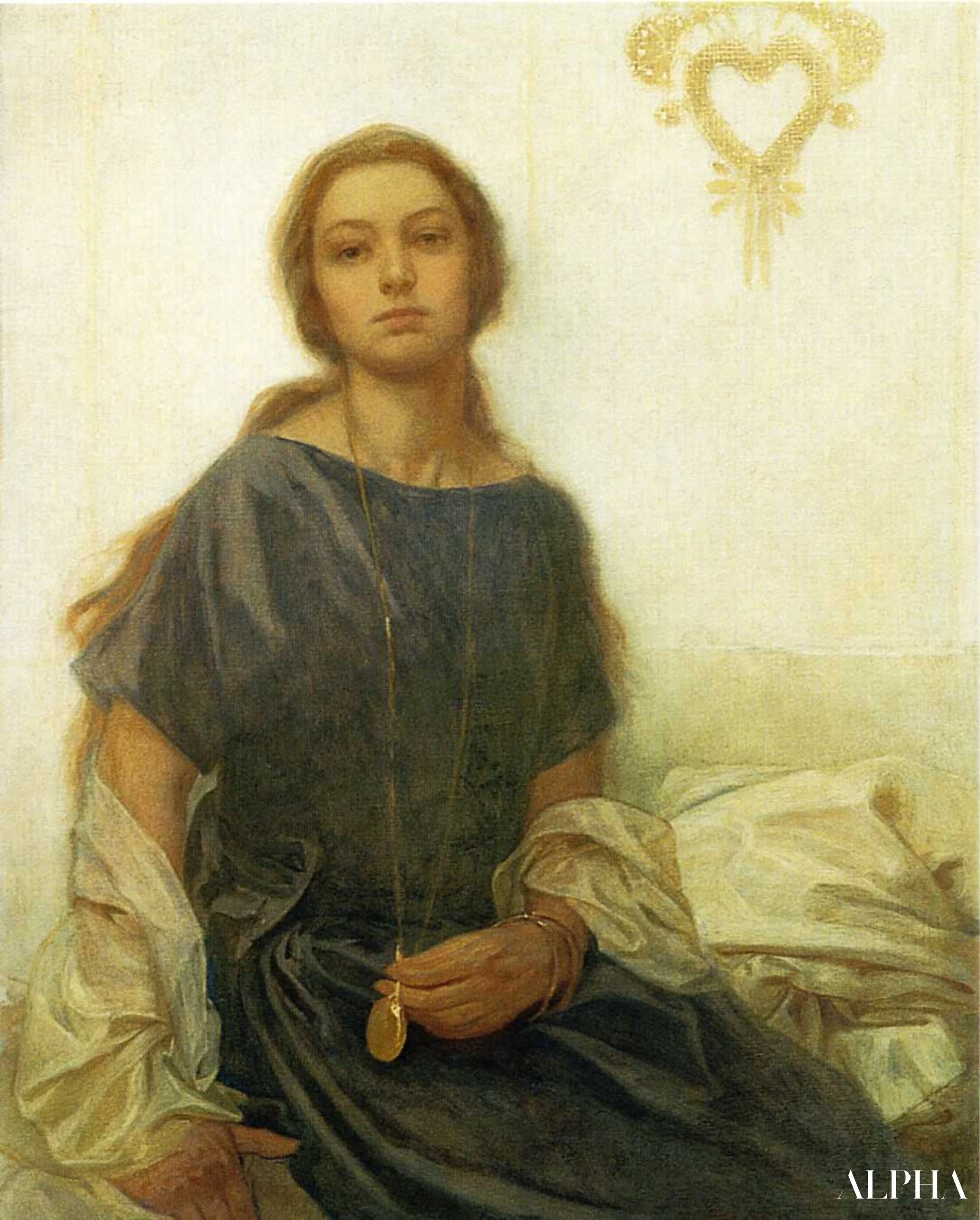 Reproduction du tableau « Portrait de jaroslava - Mucha » par Alpha Reproduction en peinture à l’huile