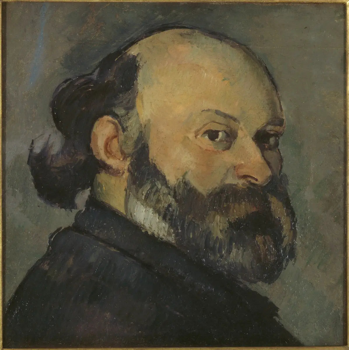 Portrait de l’artiste regardant par-dessus son épaule - Paul Cézanne image 1 reproduction réalisée par Alpha Reproduction
