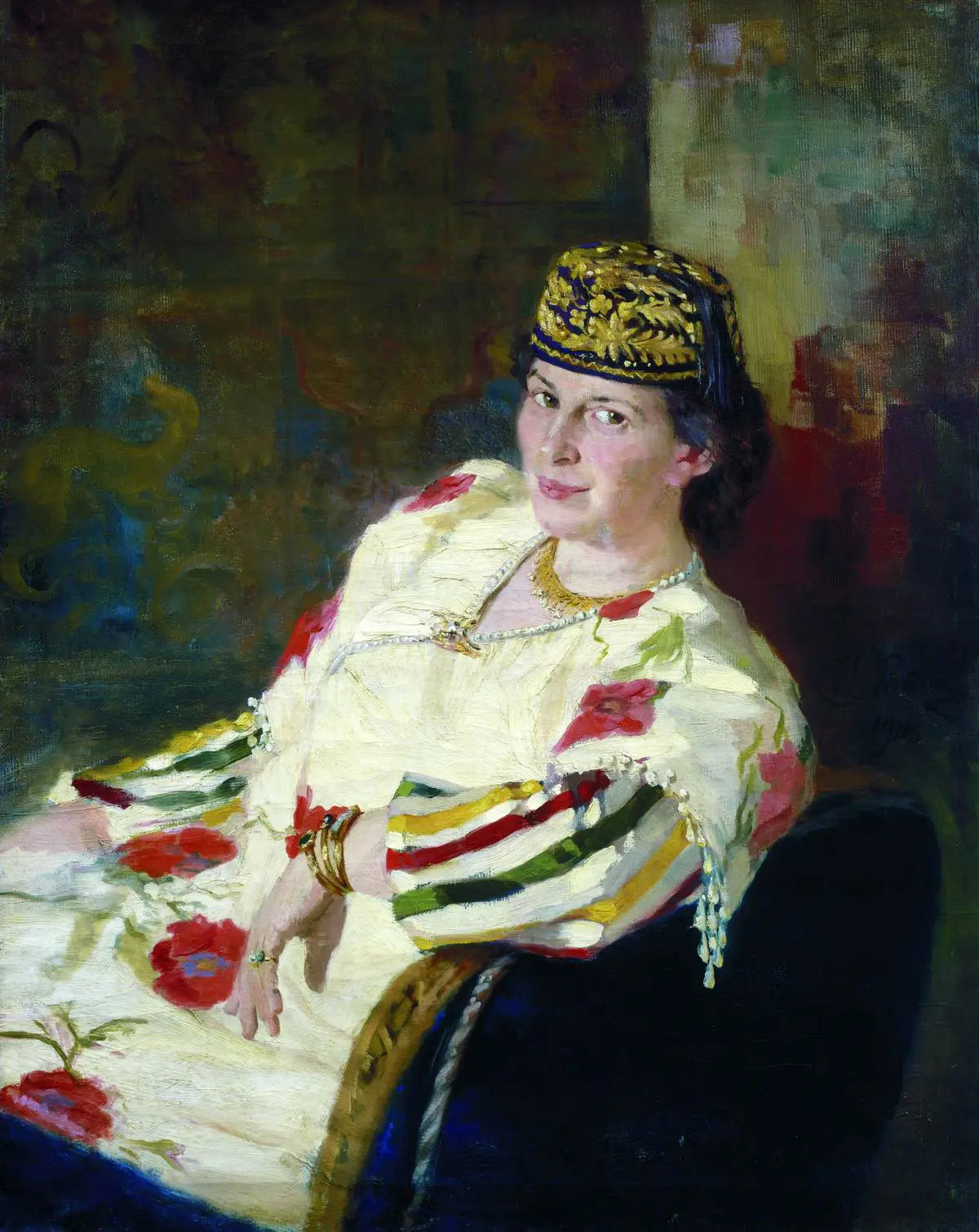 Portrait de la patronne et comtesse Mara Konstantinovna Oliv - Ilya Repin - Alpha Reproduction