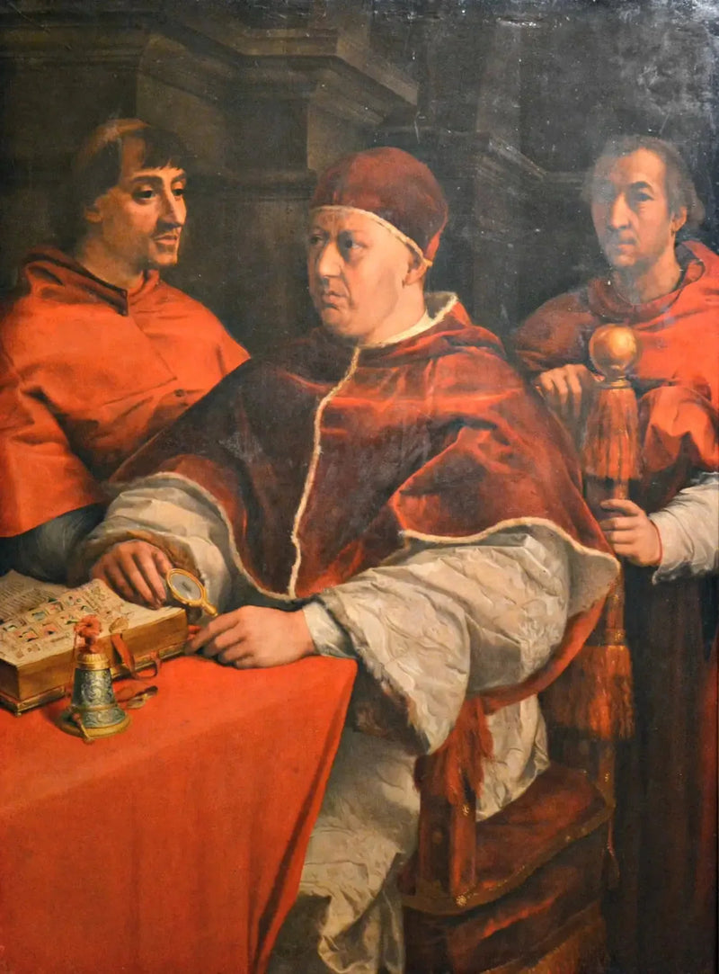 लियोन एक्स का पोर्ट्रेट कार्डिनल Giulio de Médicis और Luigi de' Rossi के साथ - एंड्रिया डेल सार्टो
