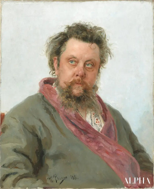 Portrait du compositeur Modest Petrovitch Moussorgski - Ilya Repin - Reproductions de tableaux et peintures haut de gamme