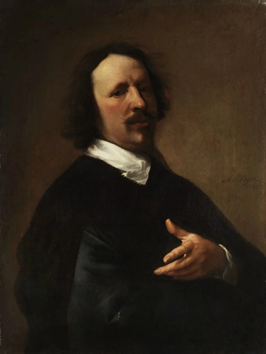 चित्रकार कैस्पर डे क्रायर (1584 - 1669) का पोर्ट्रेट। - Antoine van Dyck