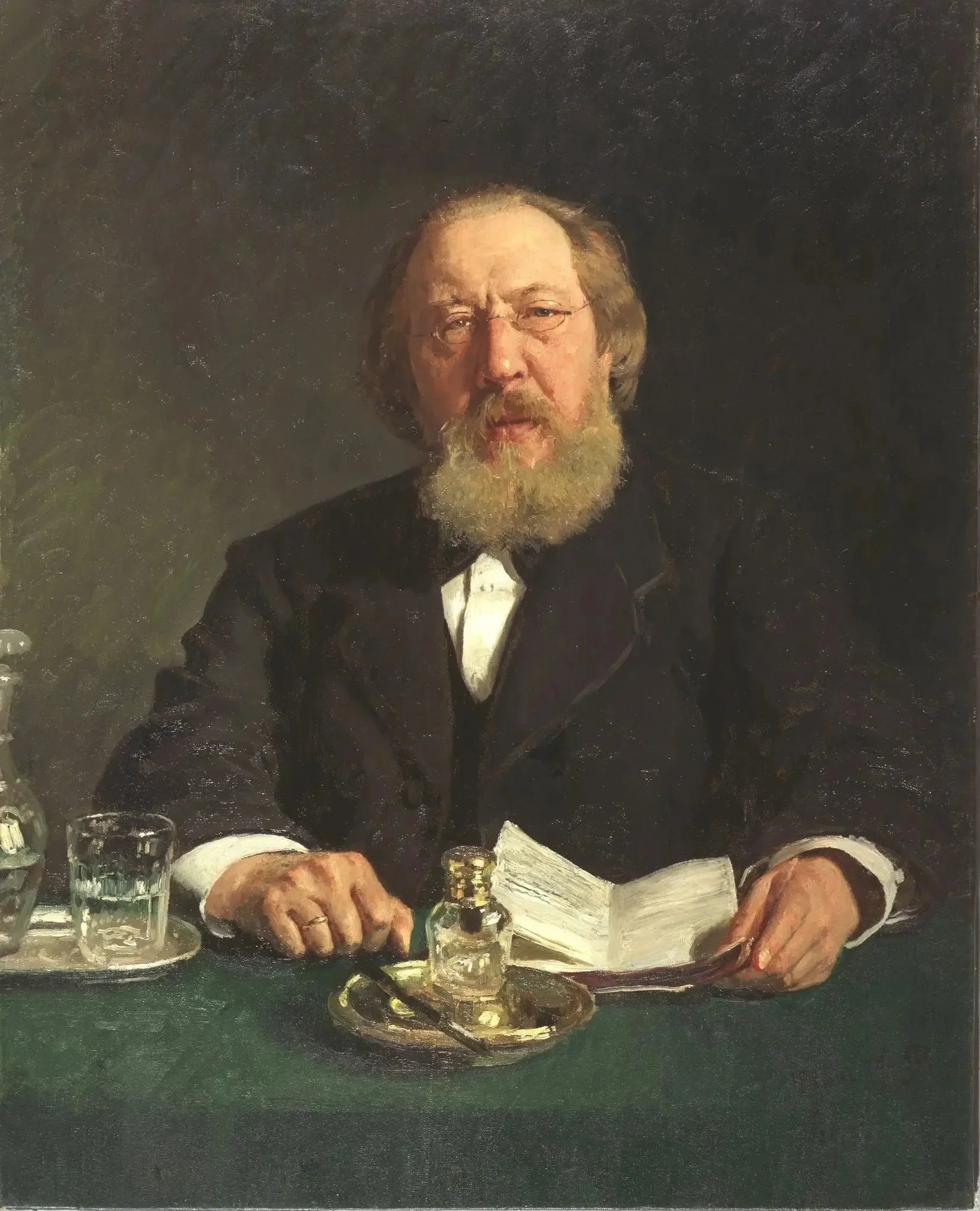 Portrait du poète et slavophile Ivan Sergueïevitch Aksakov - Ilya Repin image 1 tableau peint à l’huile sur toile
