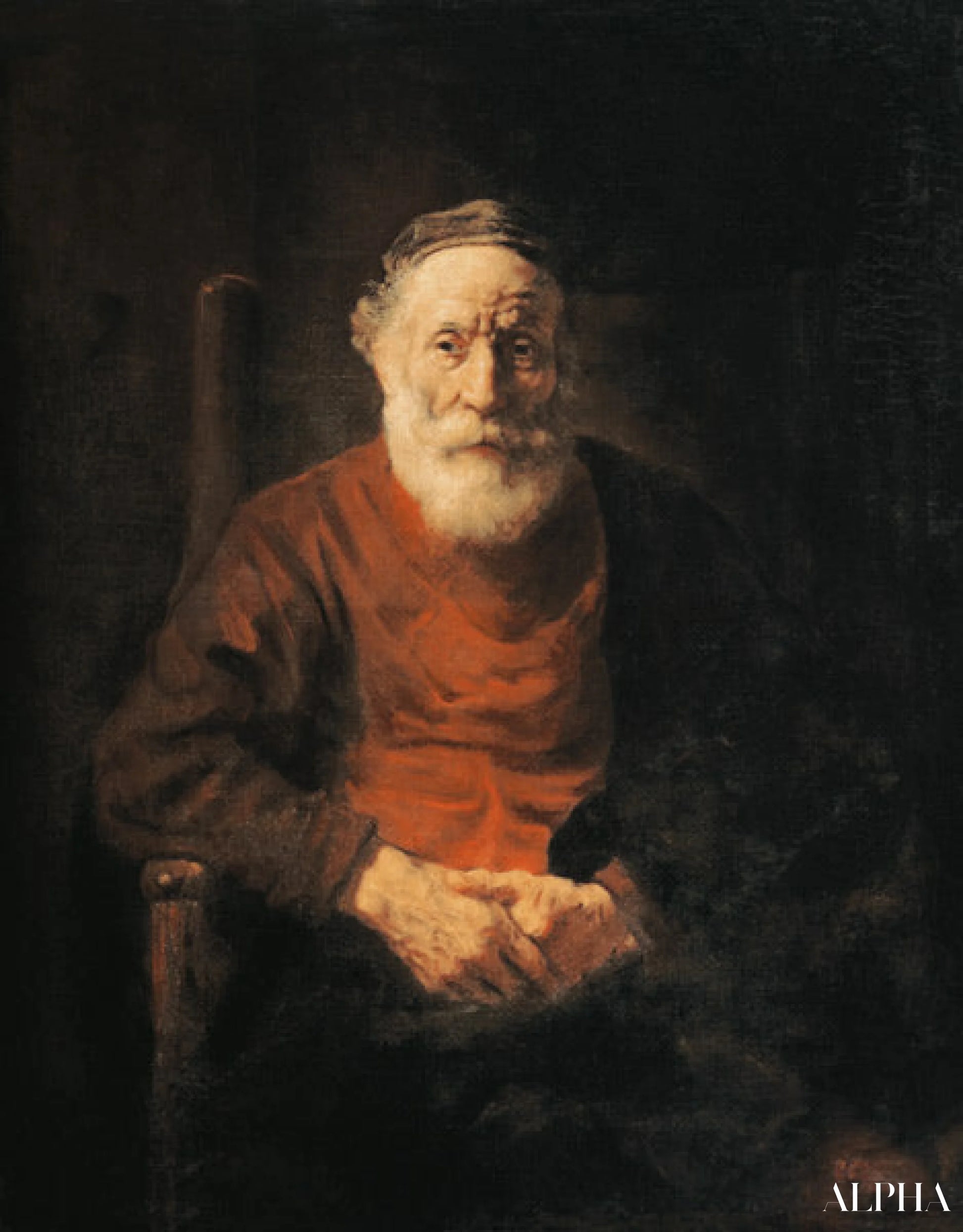 लाल सूट में एक वृद्ध पुरुष का चित्र - Rembrandt van Rijn - उच्च गुणवत्ता वाली चित्रकला और पेंटिंग की प्रतियां