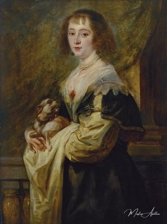 Portrait d'une dame avec un petit chien - Peter Paul Rubens - Reproductions de tableaux et peintures haut de gamme