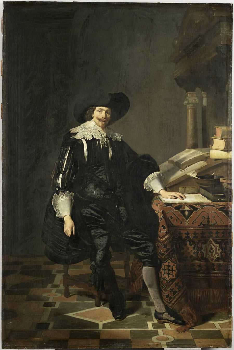 Portrait d'un homme assis près d'une table - Thomas de Keyser