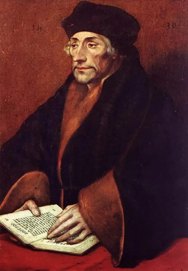 डिज़ीरेसियस ईरास्मस (1466-1536) का पोर्ट्रेट - हंस होलबीन ले ज्यूने
