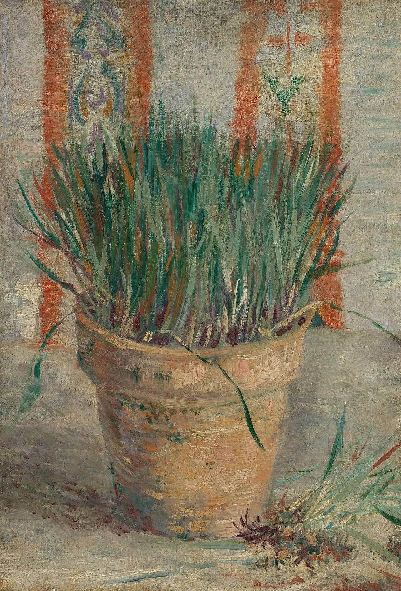 Pot de fleurs avec ciboulette à l'ail - Vincent van Gogh image 1 copie de tableau peinte à la main