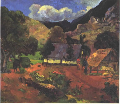 Reproduction du tableau « Près des huttes - Paul Gauguin » par Alpha Reproduction en peinture à l’huile