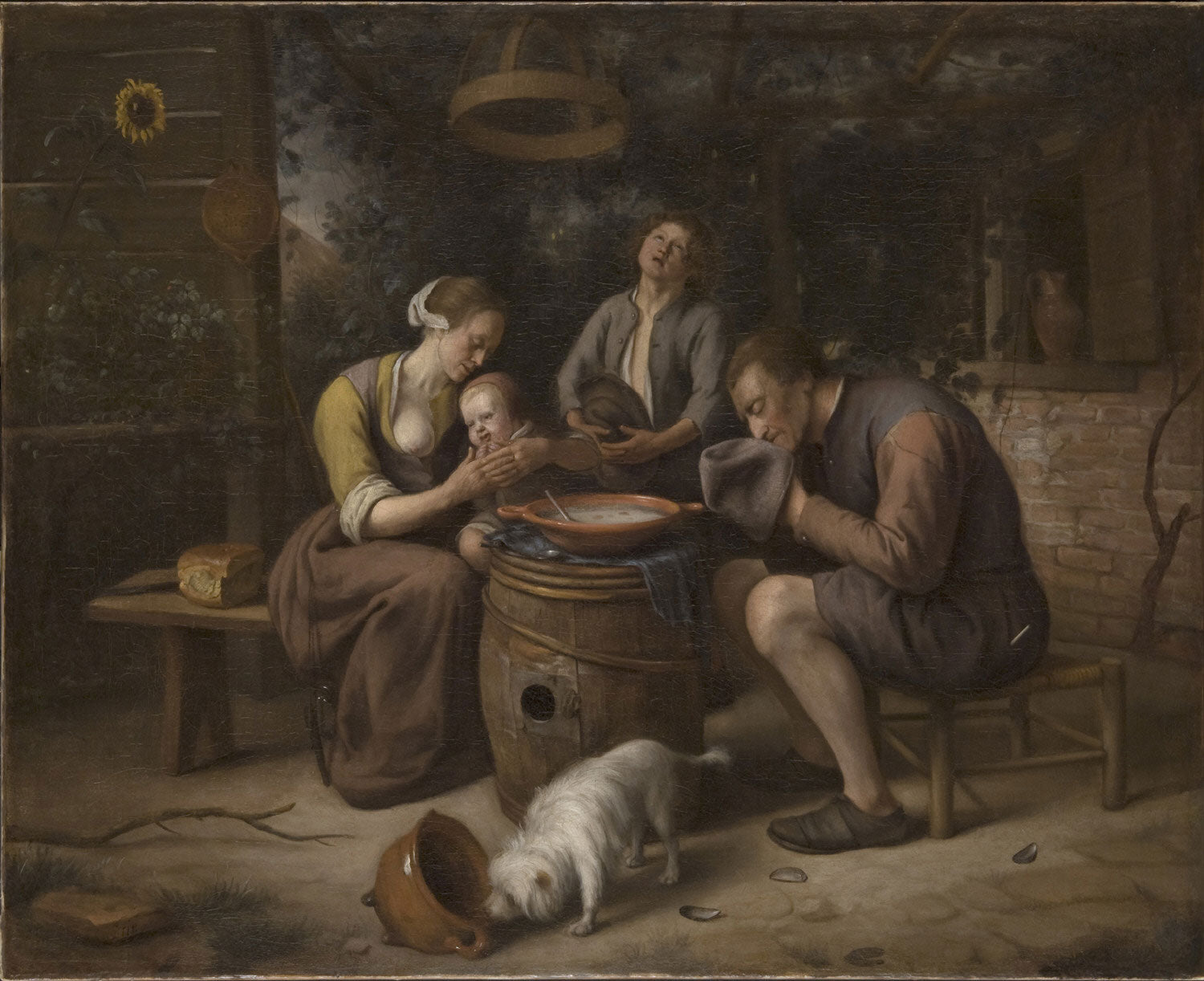 Prière avant le repas - Jan Steen image 1 copie de tableau peinte à la main