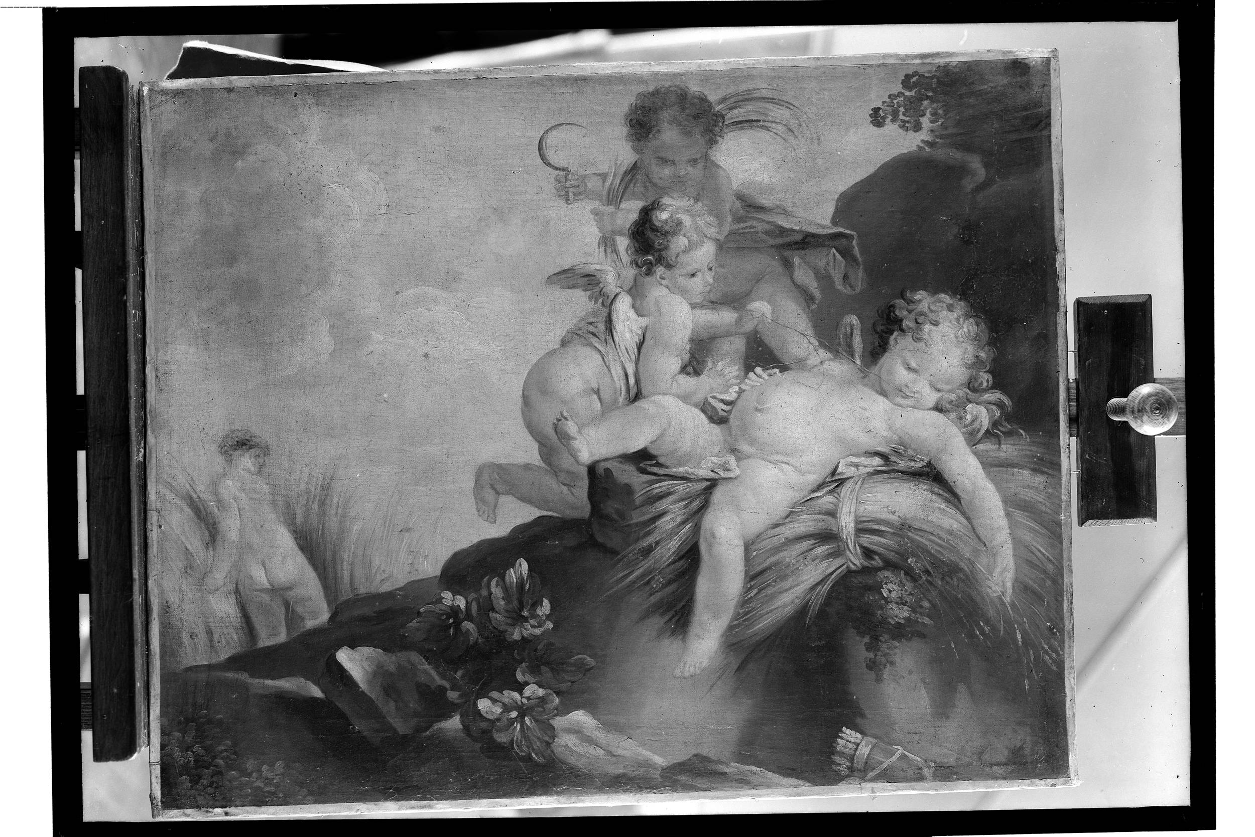 खेत में खेलते हुए लड़का (प्रेमी कटाई करने वाला) - फ्रांस्वा बुशे