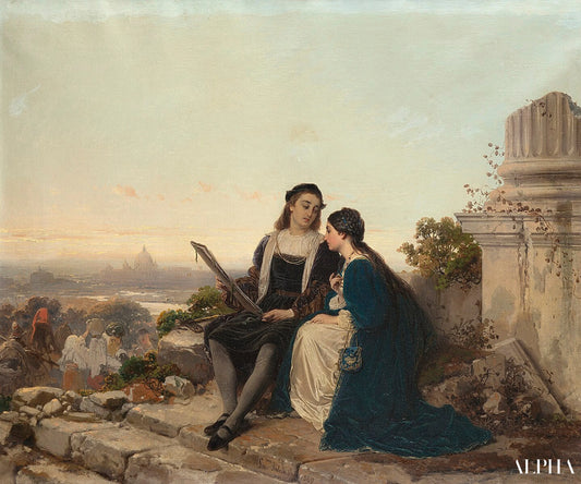Raphaël et Fornarina - Gerolamo Induno Reproductions de tableaux à la peinture à l’huile