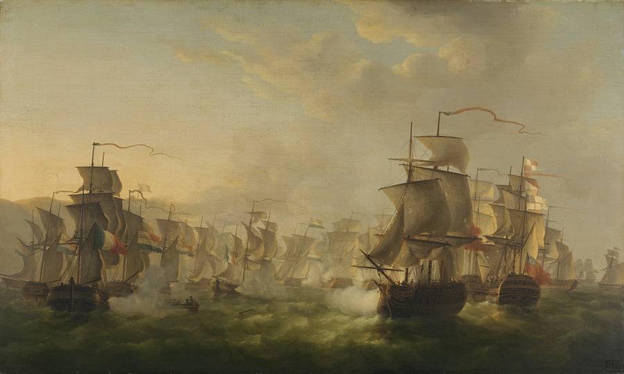 La rencontre entre les flottes hollandaise et anglaise lors du voyage de la flottille hollandaise vers Boulogne, 1805 - Martinus Schouman