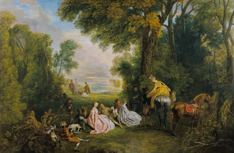 शिकार का मिलन - Antoine Watteau