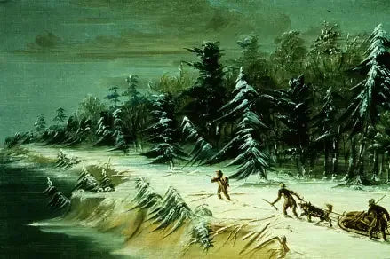 वापस फ्रंटेनैक किले पर स्लीज में। फरवरी 1679 - जॉर्ज कैटलिन