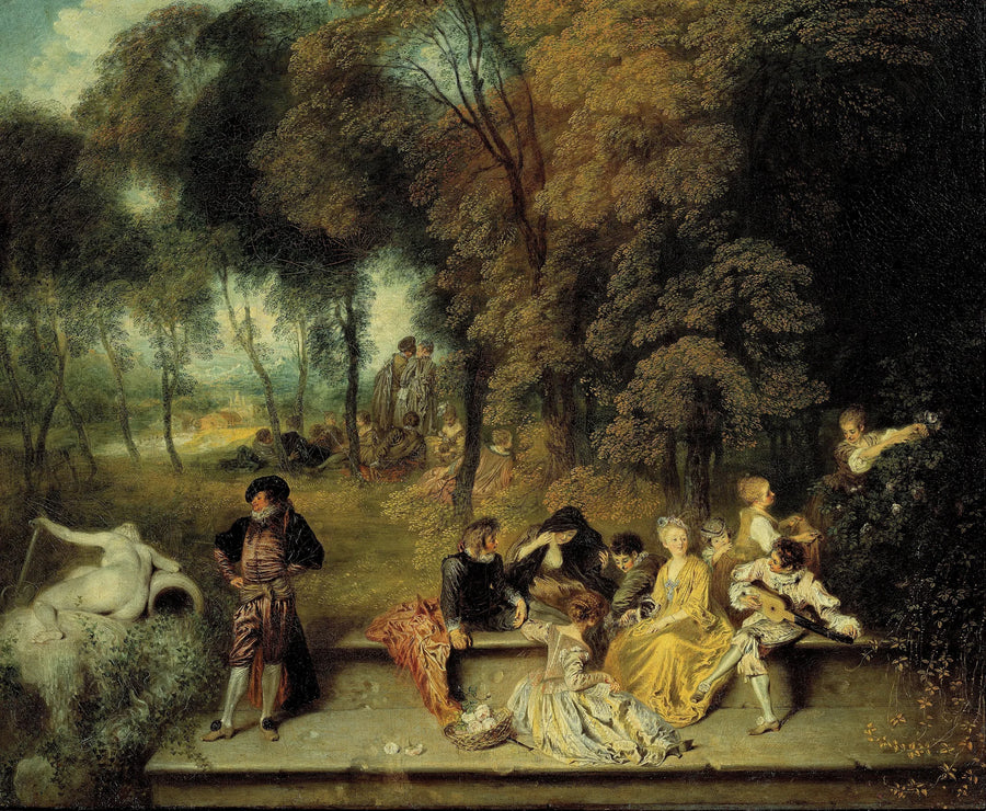खुली हवा में बैठक - Antoine Watteau