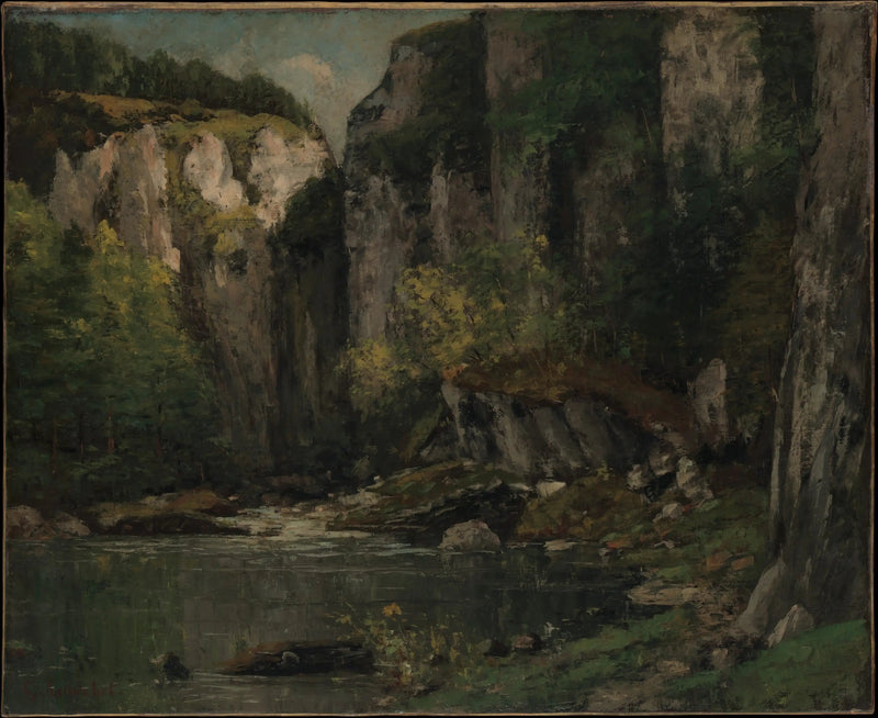 नदी और चट्टानें - Gustave Courbet