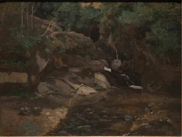 Rochers au bord d’un ruisseau Civita Castellana - Jean-Baptiste Camille Corot - Alpha Reproduction