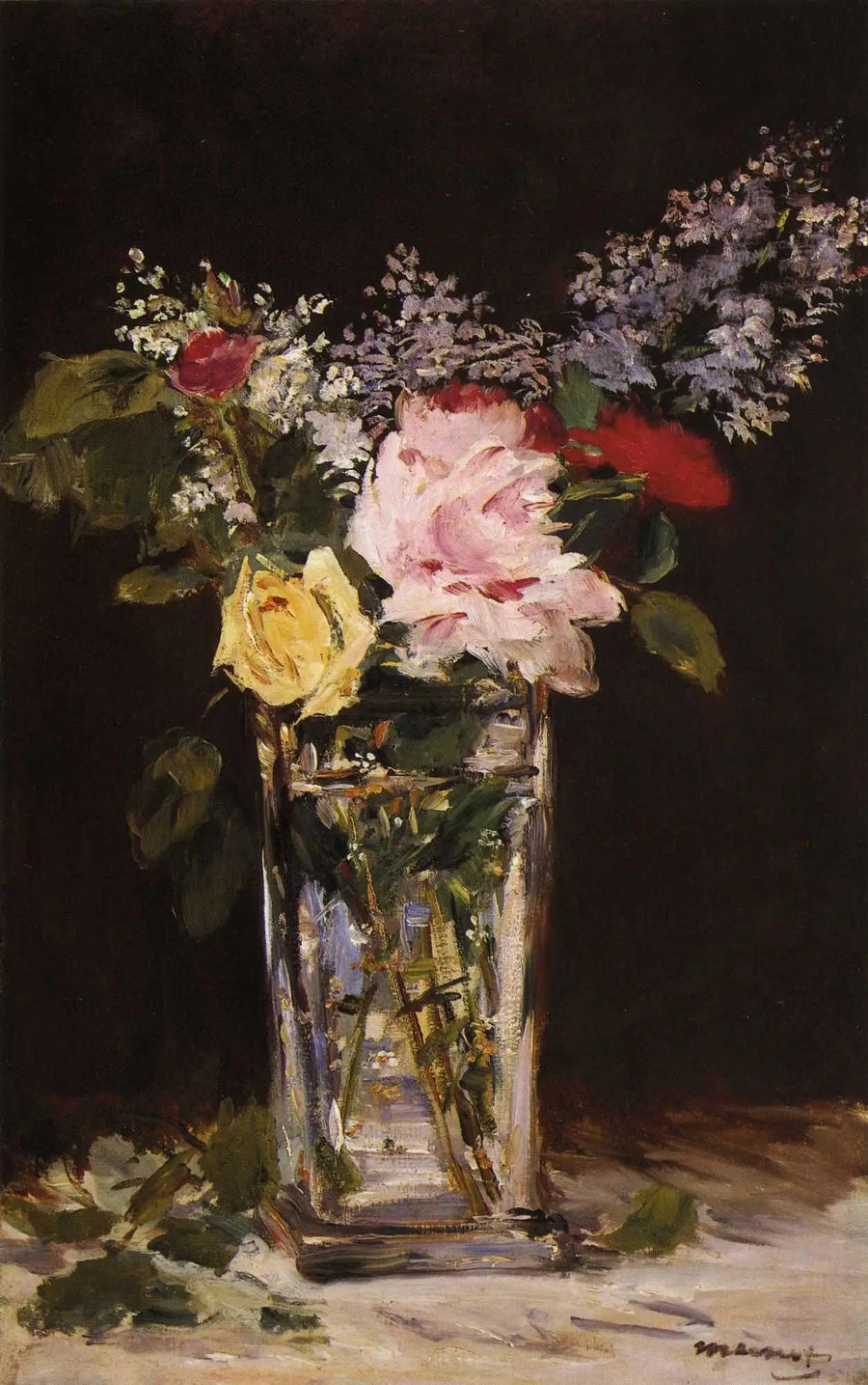 गुलाब और लिलाक - Édouard Manet