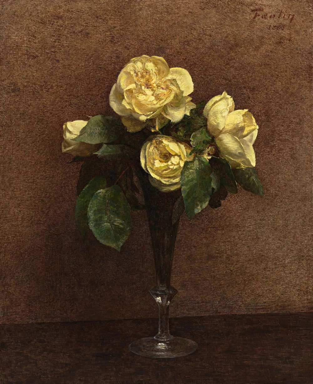 Roses jaunes, Maréchal Niel - Henri Fantin-Latour image 1 reproduction de peinture à l’huile