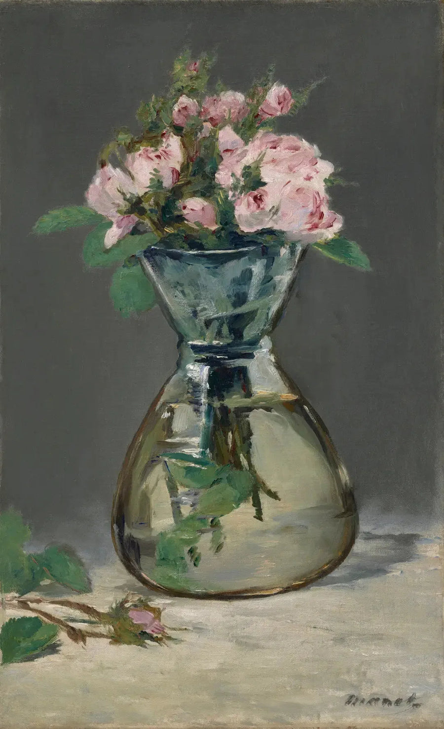 एक फूलदान में मखमली गुलाब - Édouard Manet