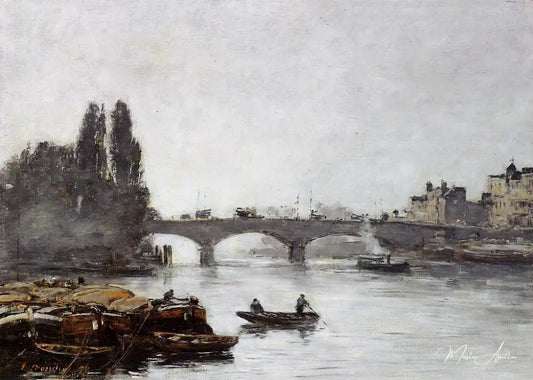 Rouen, the Pont Corneille, Fog Effect - Eugène Boudin - Reproductions de tableaux et peintures haut de gamme