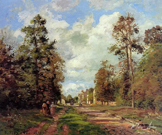 Route de louveciennes à la périphérie - Camille Pissarro - Reproductions de tableaux et peintures haut de gamme