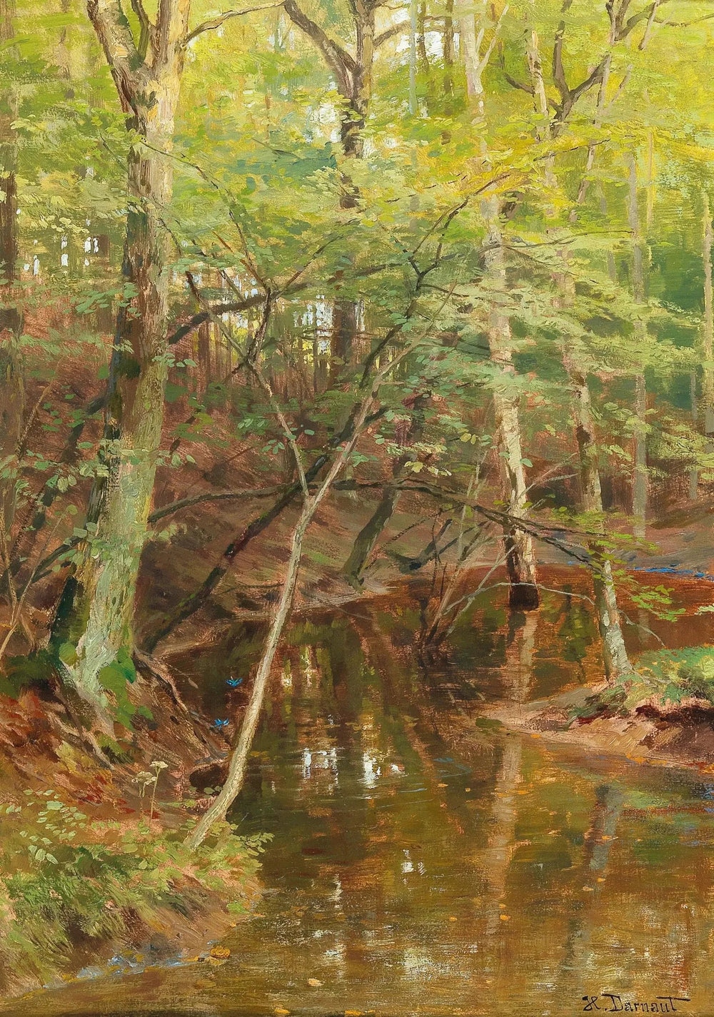 Ruisseau Woodland - Hugo Darnaut image 1 copie de tableau peinte à la main
